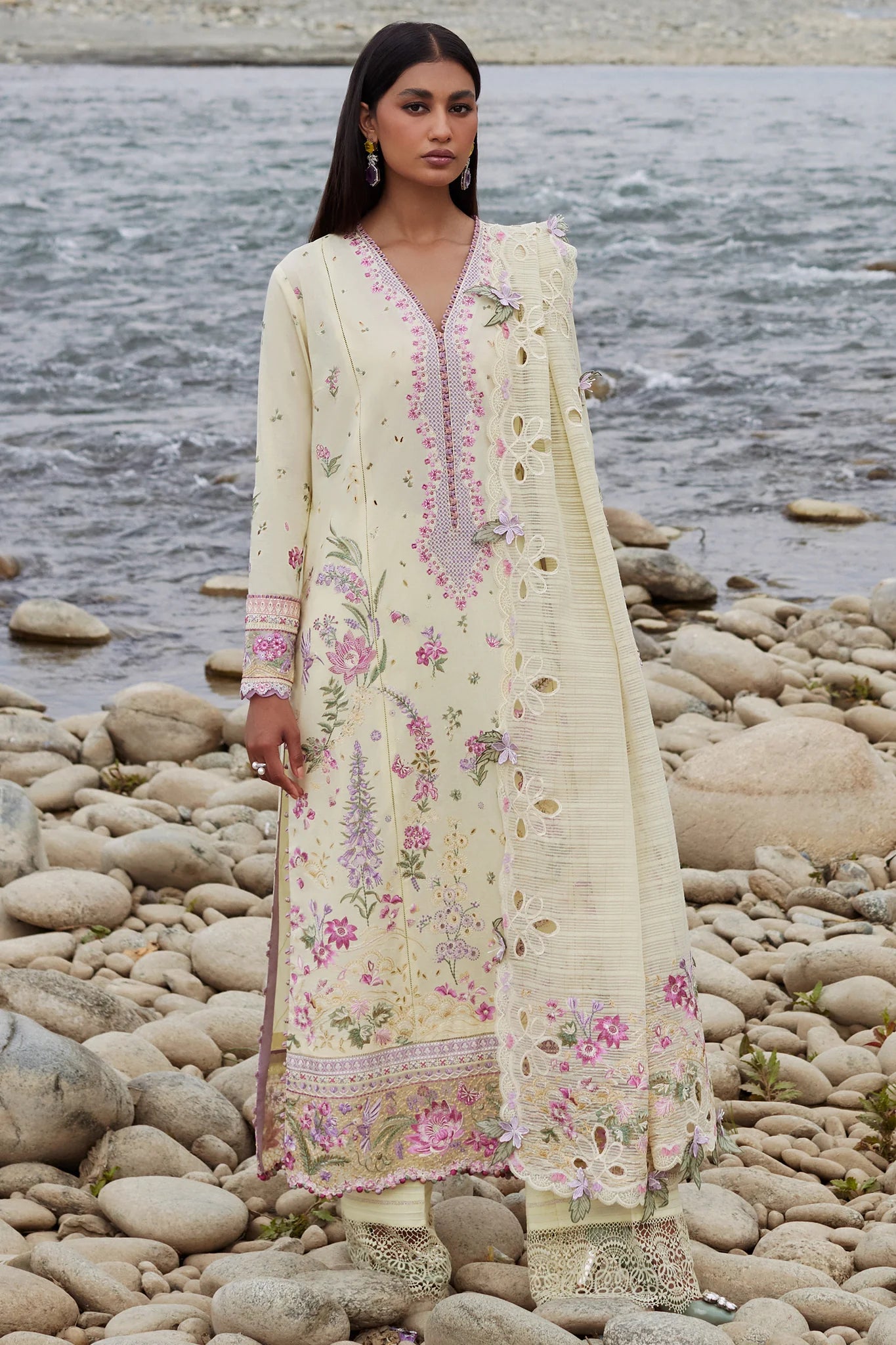 Elan Stitched 3 Piece Embroidered Lawn Suit EL24L D-02B Nedine- Summer Collection