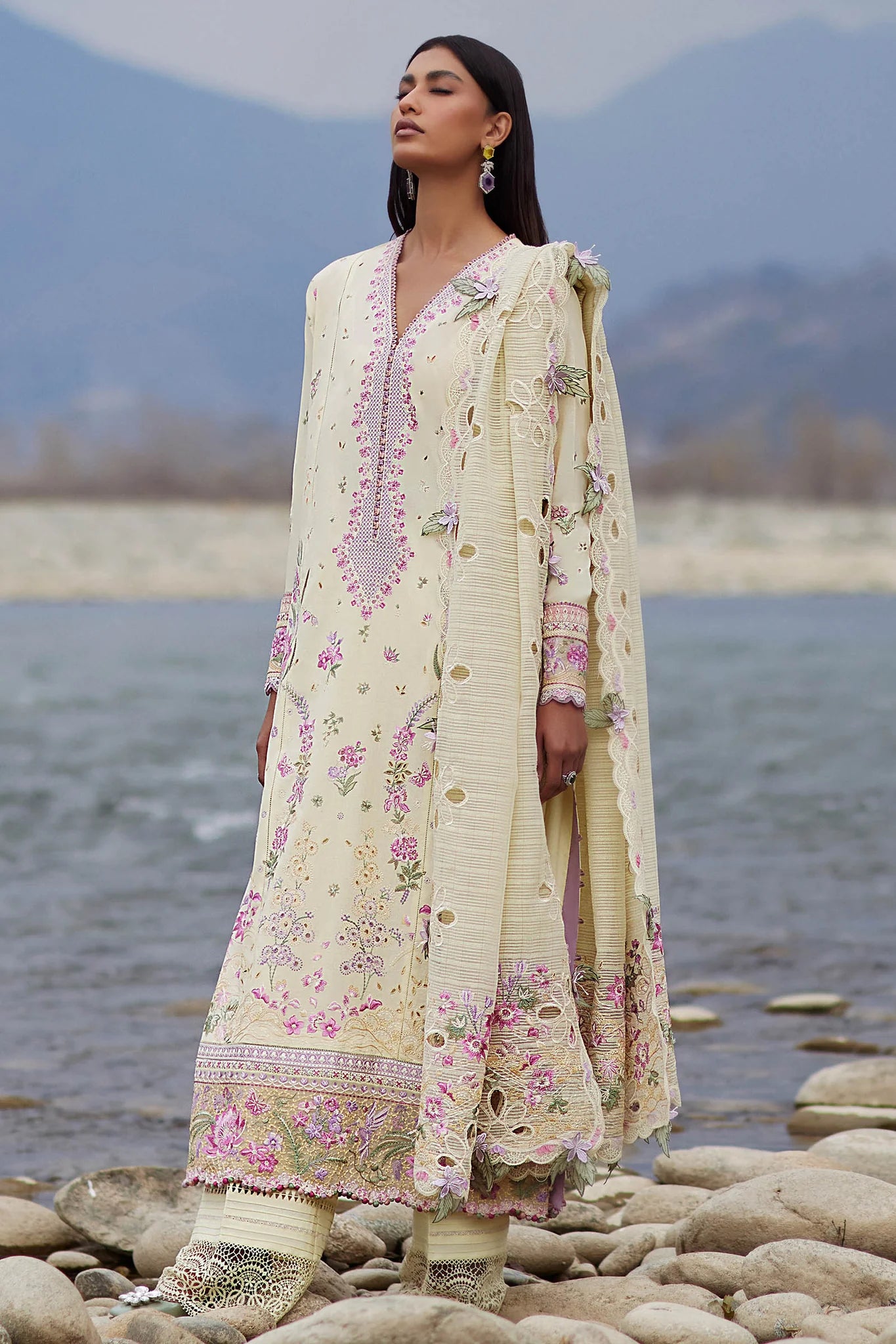 Elan Stitched 3 Piece Embroidered Lawn Suit EL24L D-02B Nedine- Summer Collection