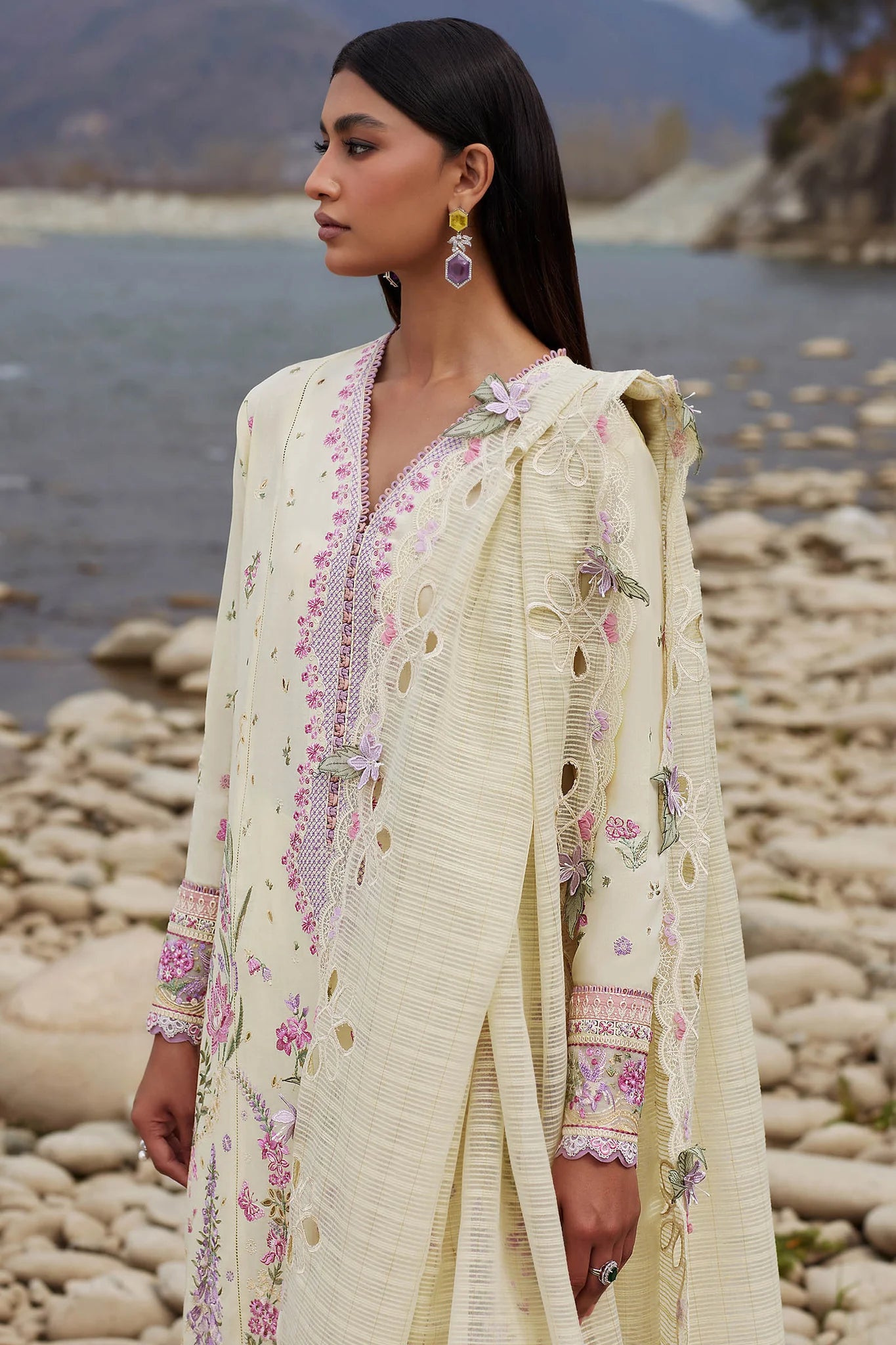 Elan Stitched 3 Piece Embroidered Lawn Suit EL24L D-02B Nedine- Summer Collection