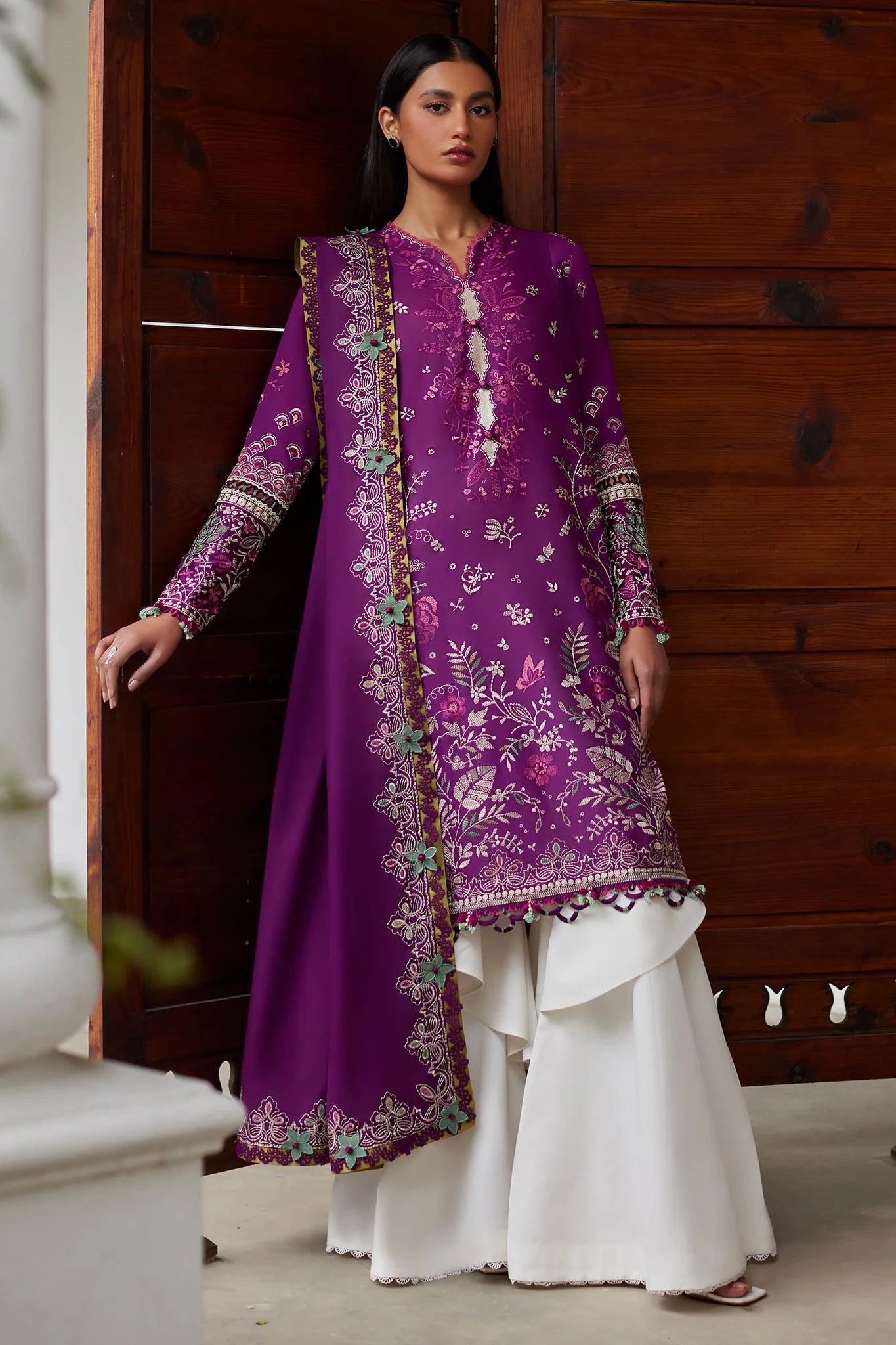 Elan Stitched 3 Piece Embroidered Lawn Suit EL24L D-03A Qistina- Summer Collection