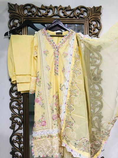 Elan Stitched 3 Piece Embroidered Lawn Suit EL24L D-08B Zenel - Summer Collection