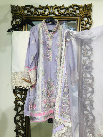 Elan Stitched 3 Piece Embroidered Lawn Suit EL24L D-08A Zenel - Summer Collection