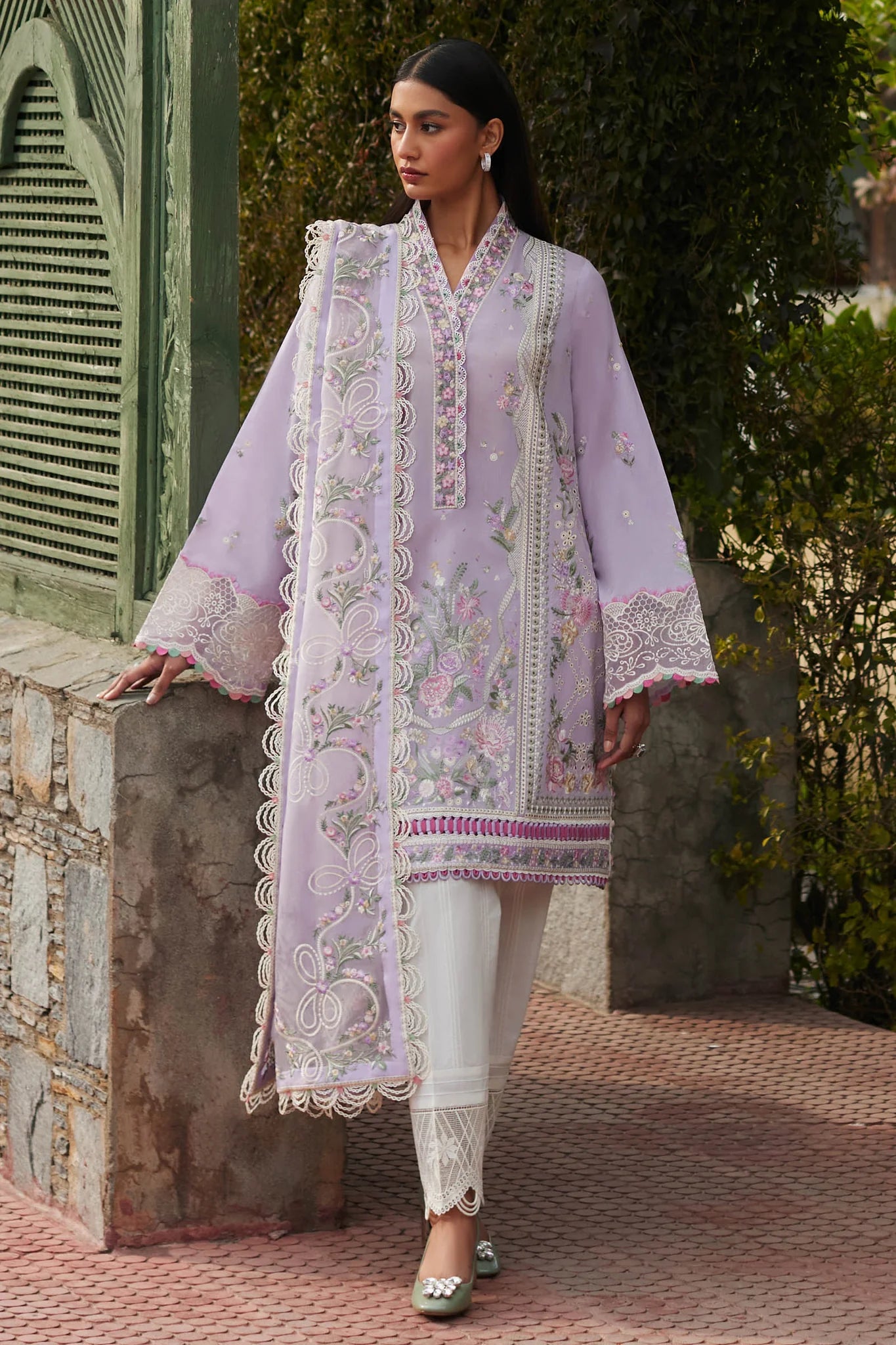 Elan Stitched 3 Piece Embroidered Lawn Suit EL24L D-08A Zenel - Summer Collection