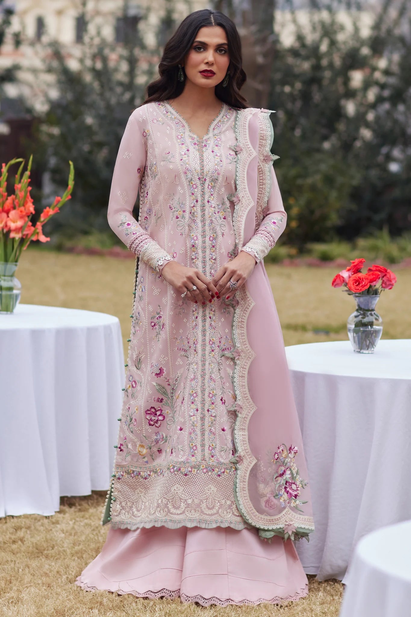 Elan Stitched 3 Piece Embroidered Lawn Suit EL24L D-11B Mirzeta - Summer Collection