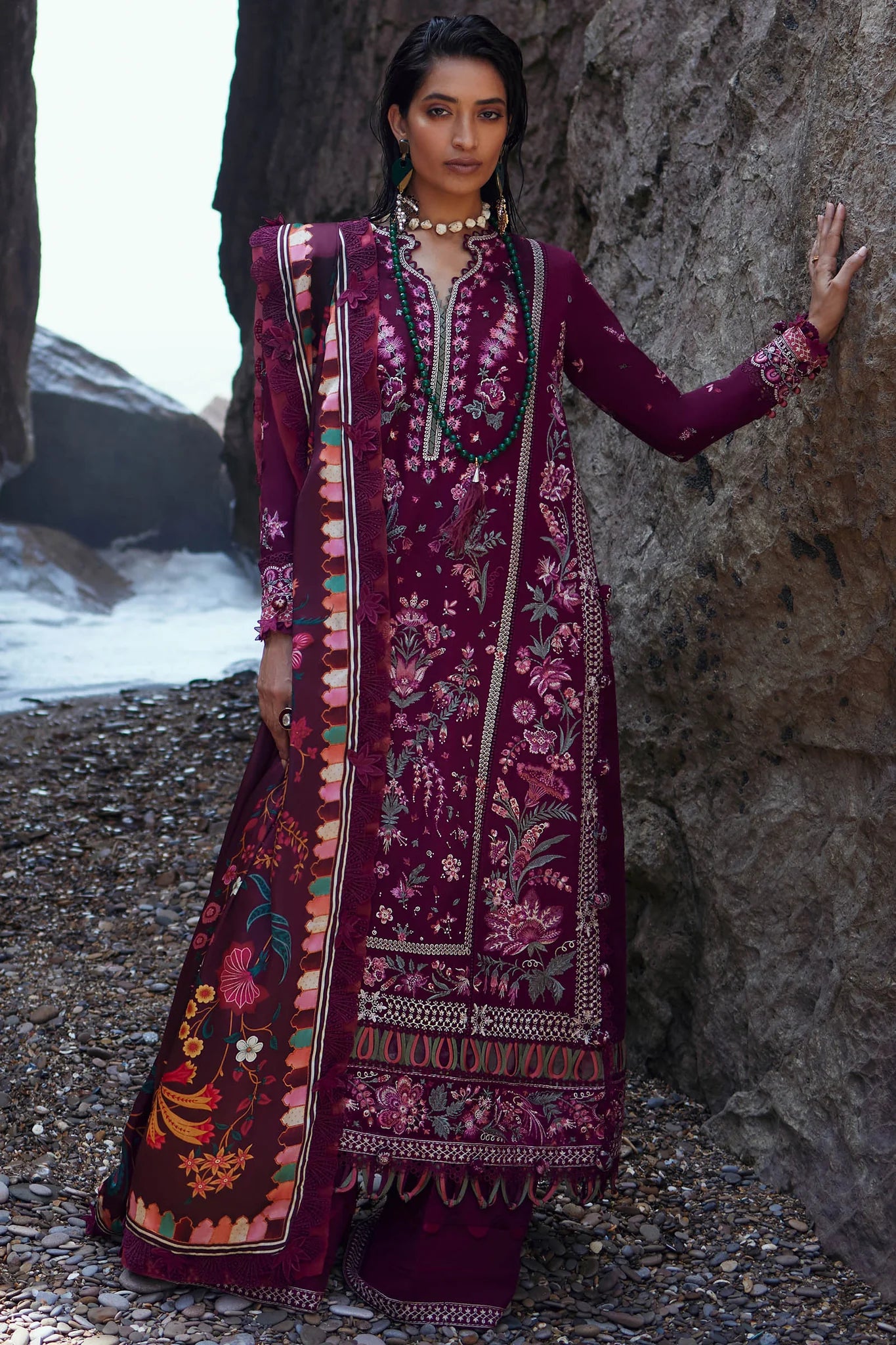 Elan Unstitched 3 Piece Embroidered Khaddar Suit EL23UW EW23-05 Elnaz - Winter Collection