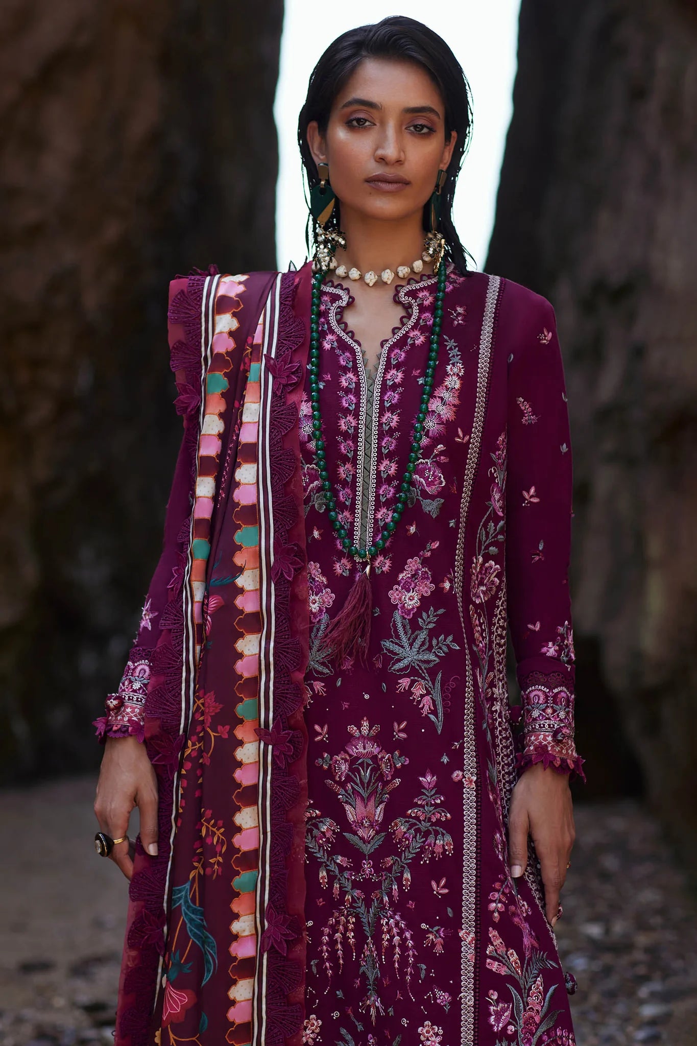 Elan Unstitched 3 Piece Embroidered Khaddar Suit EL23UW EW23-05 Elnaz - Winter Collection