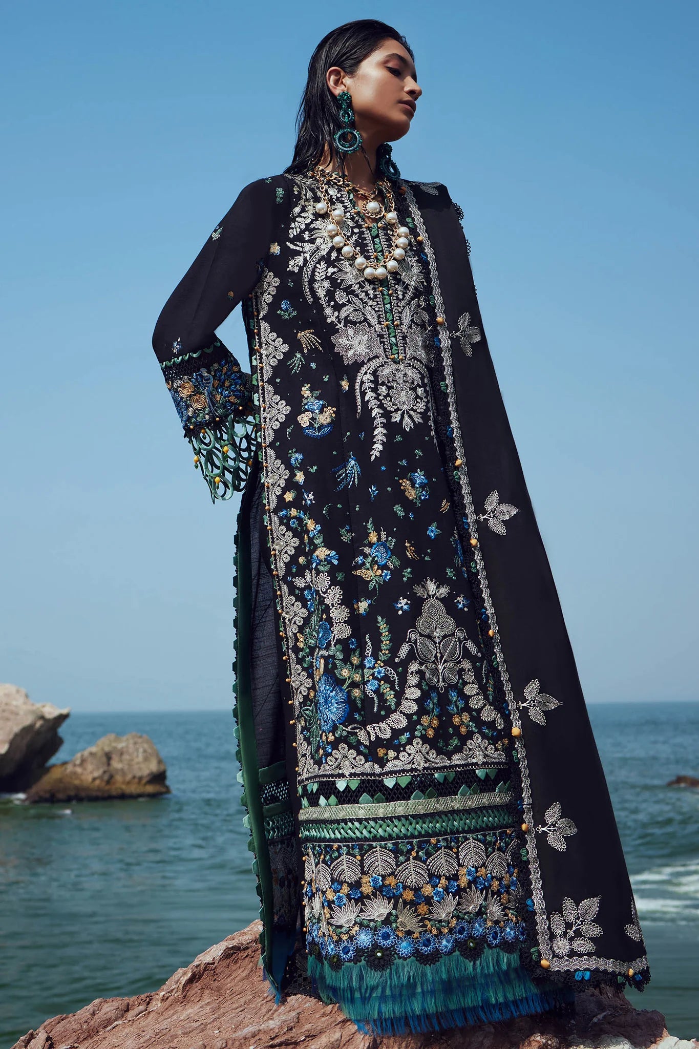 Elan Unstitched 3 Piece Embroidered Khaddar Suit EL23UW EW23-09 Ayanna - Winter Collection