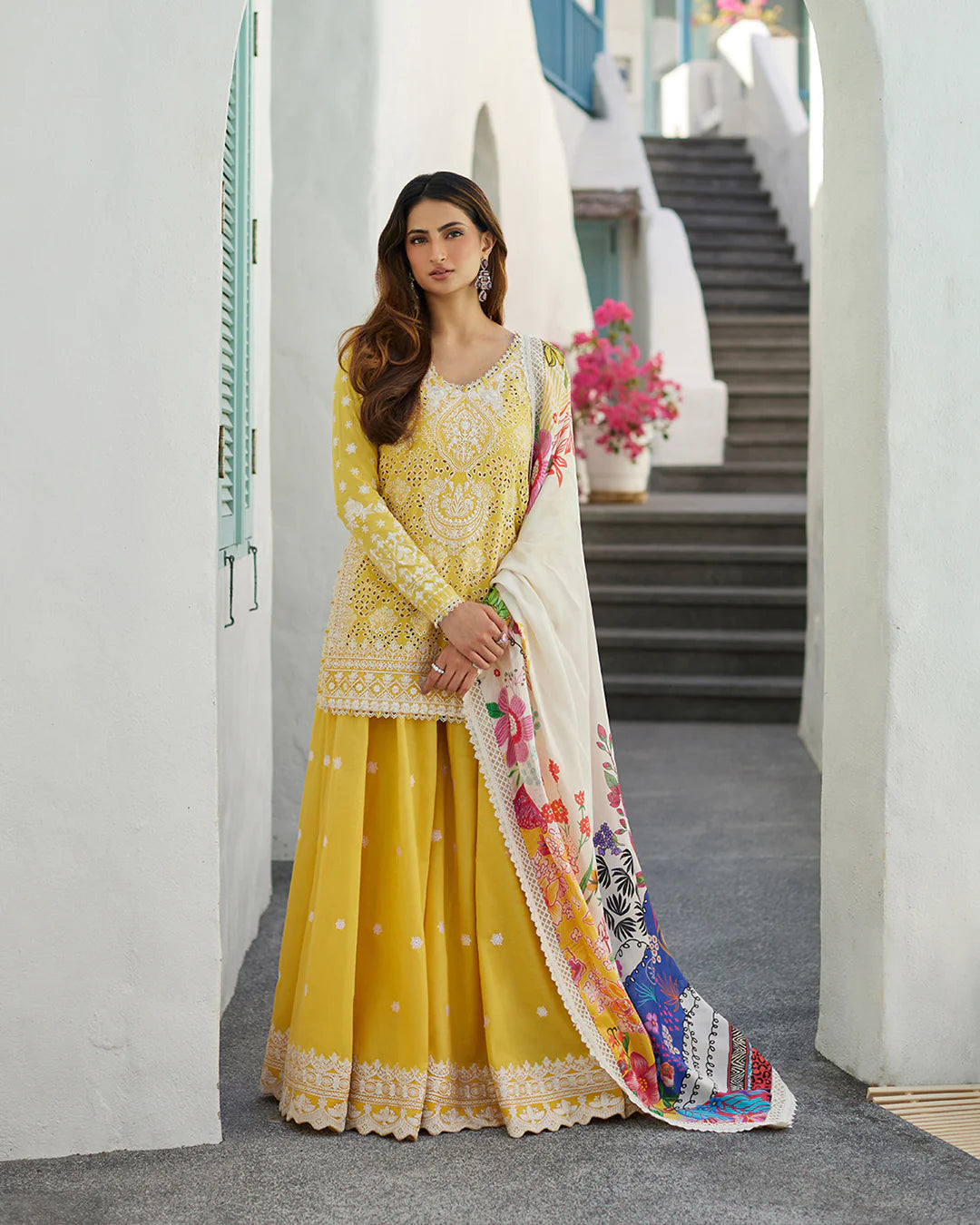 Faiza Saqlain Stitched 3 Piece Embroidered Lawn + Organza Suit - FSL24 - Talin - Eid Collection