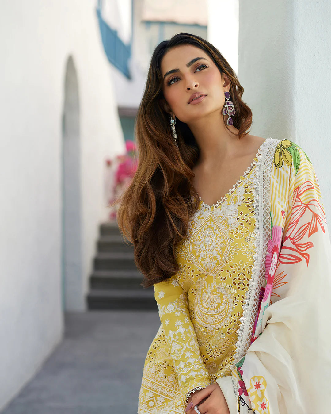 Faiza Saqlain Stitched 3 Piece Embroidered Lawn + Organza Suit - FSL24 - Talin - Eid Collection