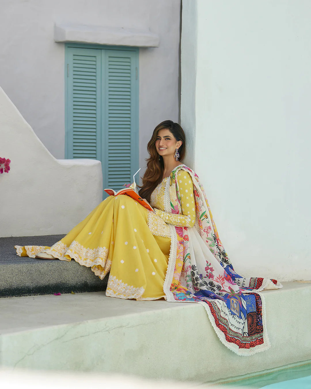 Faiza Saqlain Stitched 3 Piece Embroidered Lawn + Organza Suit - FSL24 - Talin - Eid Collection