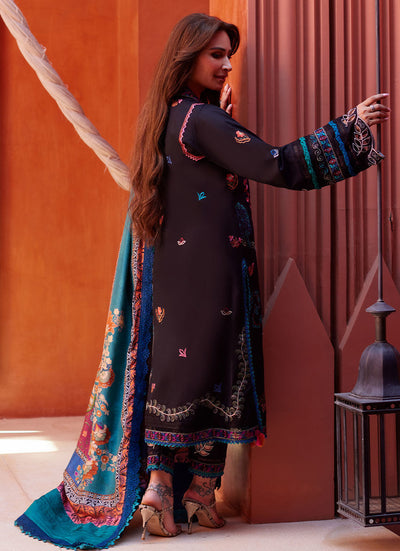 Suay by Farah Talib Aziz Stitched 3 Piece Embroidered Lawn Suit FTA24LU FTA 01 ILARIA BLACK - Luxury Collection