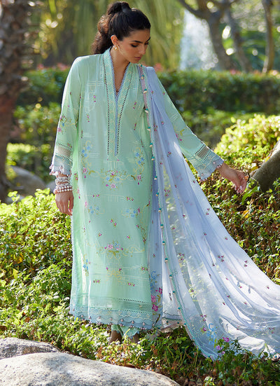 Suay by Farah Talib Aziz Stitched 3 Piece Embroidered Lawn Suit FTA24LU FTA 11 MISORA MINT - Luxury Collection