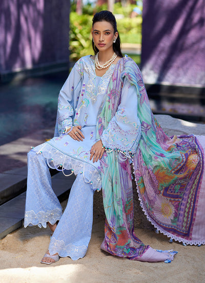 Suay by Farah Talib Aziz Stitched 3 Piece Embroidered Lawn Suit FTA24LU FTA 06 CALLISTA WEDGEWOOD - Luxury Collection