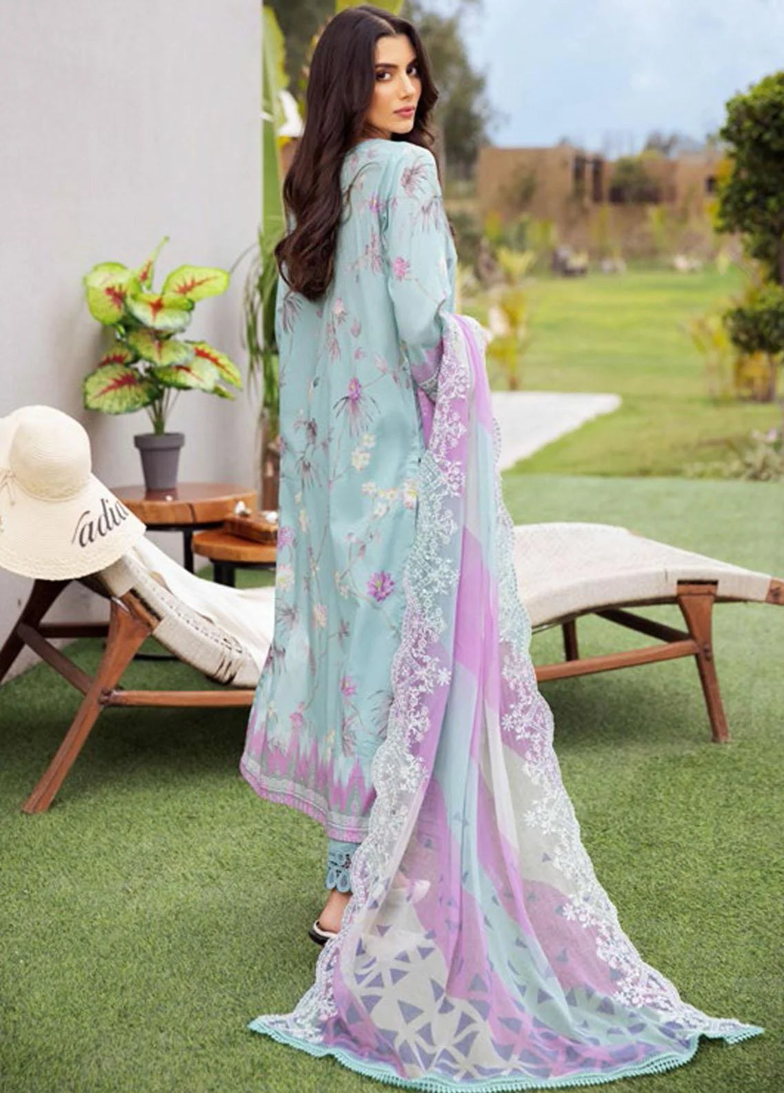 Gardenia by Nureh Stitched 3 Pc Embroidered Lawn Suit NSG-101 - Luxury Summer Collection D & M COLLECTION AND NIZAMI JEWELRY