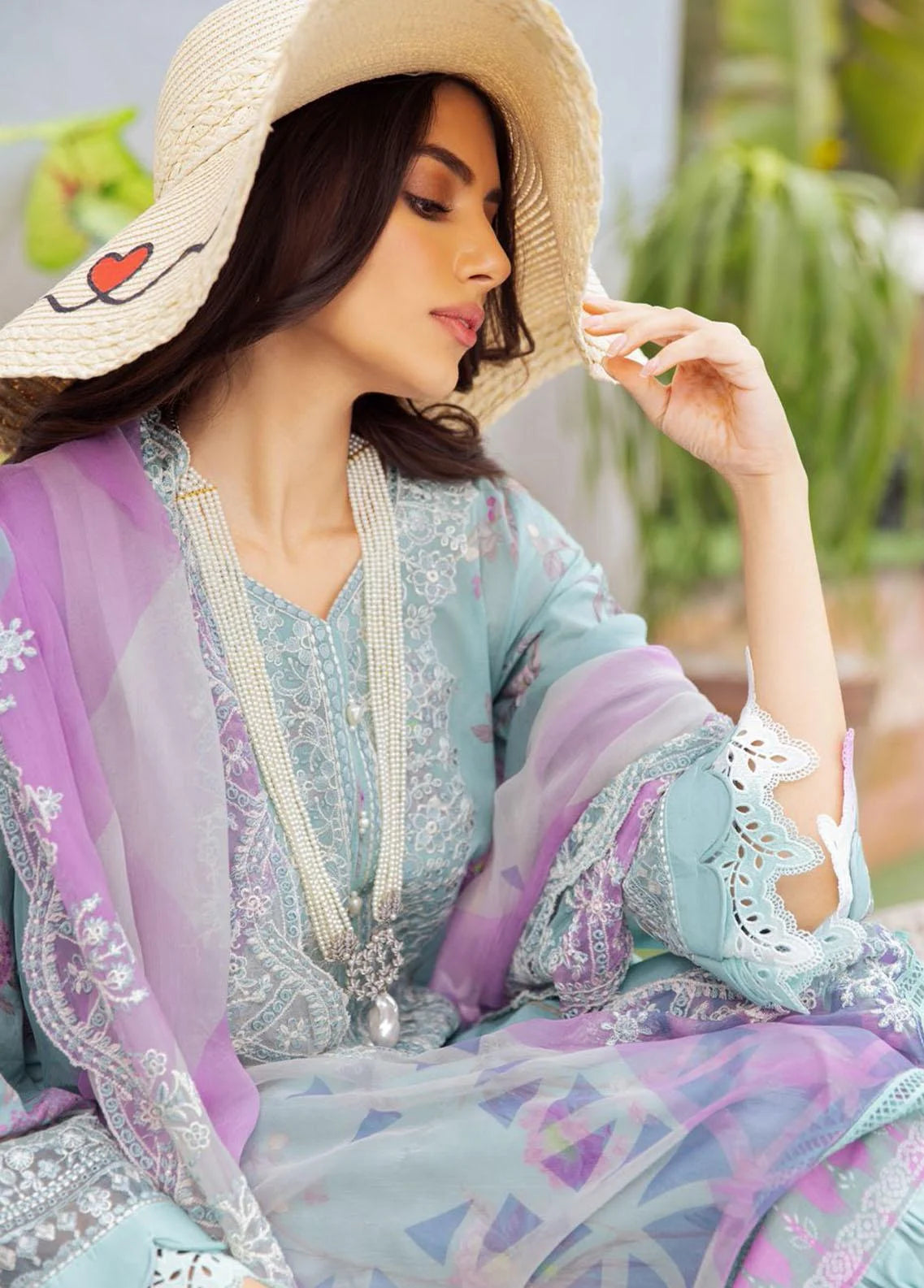 Gardenia by Nureh Stitched 3 Pc Embroidered Lawn Suit NSG-101 - Luxury Summer Collection D & M COLLECTION AND NIZAMI JEWELRY