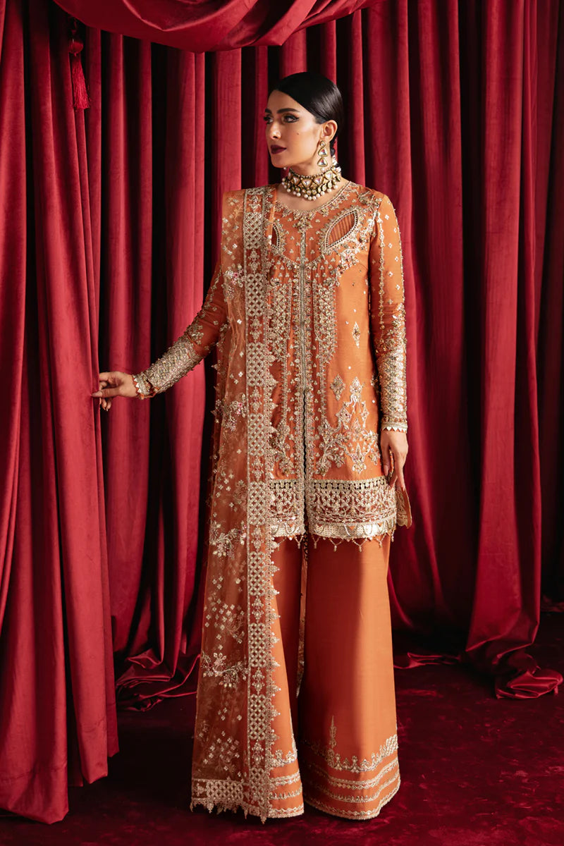 Heer Ranjha By Qalamkar Unstitched 3 Piece Embroidered Raw Silk Suit HRQLM23 - HR-07 NOOR - Luxury Formal Collection