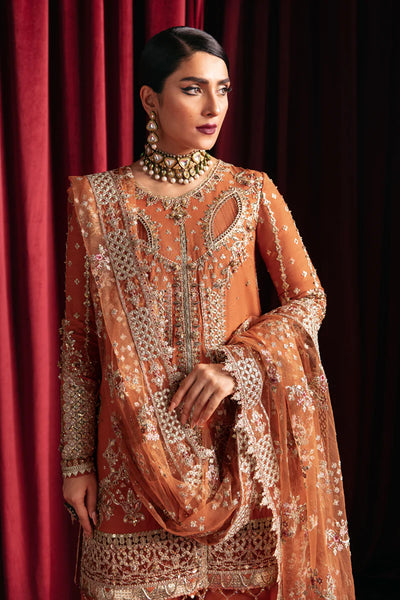 Heer Ranjha By Qalamkar Unstitched 3 Piece Embroidered Raw Silk Suit HRQLM23 - HR-07 NOOR - Luxury Formal Collection