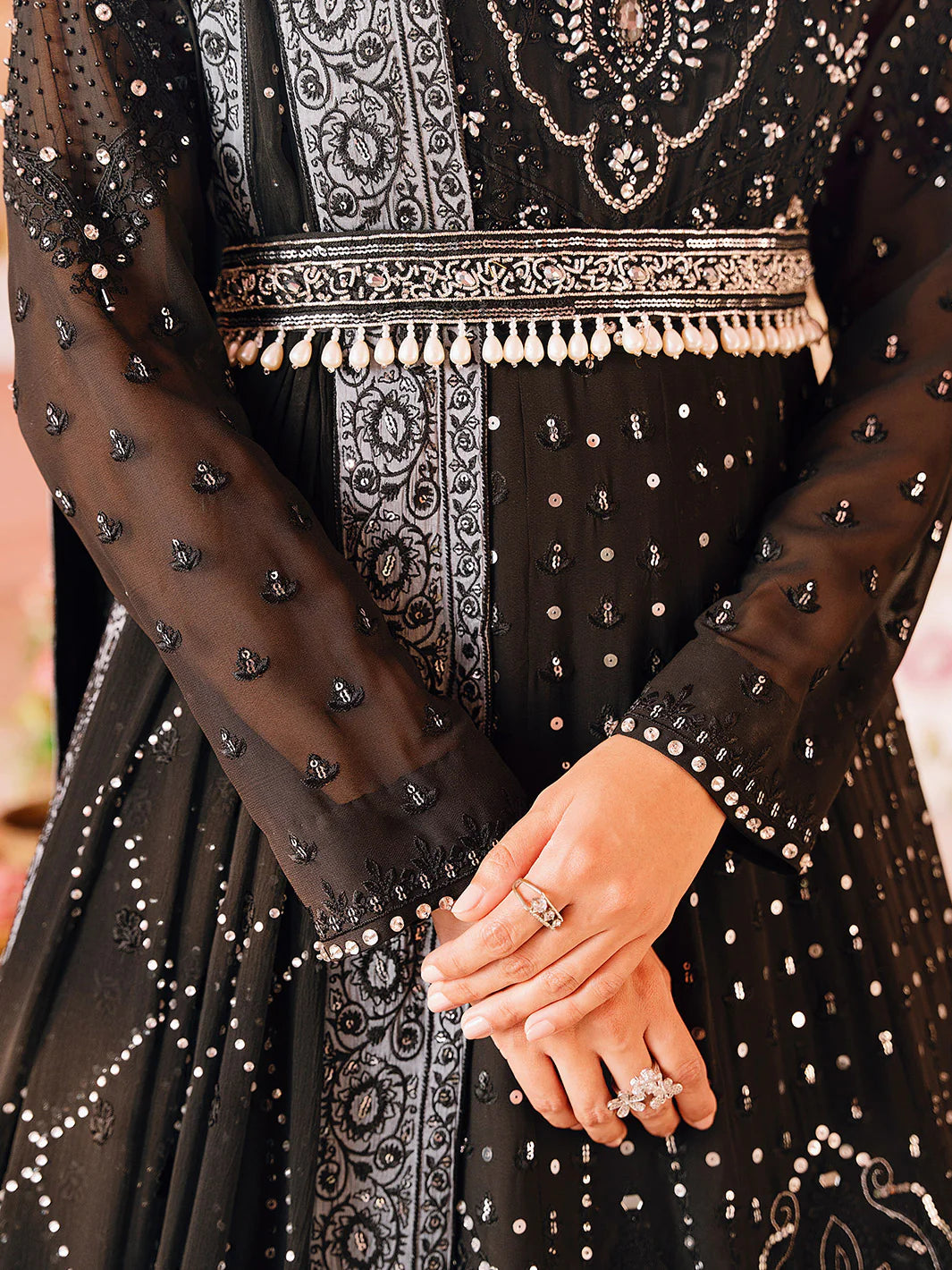 Heeriye By Faiza Faisal Unstitched Embroidered Chiffon Suit FF24H - Afreen - Wedding Collection