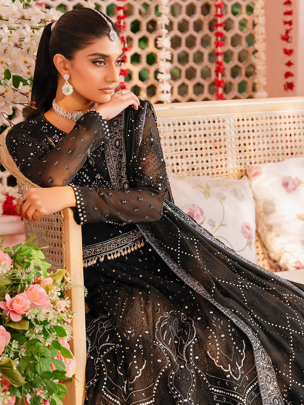 Heeriye By Faiza Faisal Unstitched Embroidered Chiffon Suit FF24H - Afreen - Wedding Collection