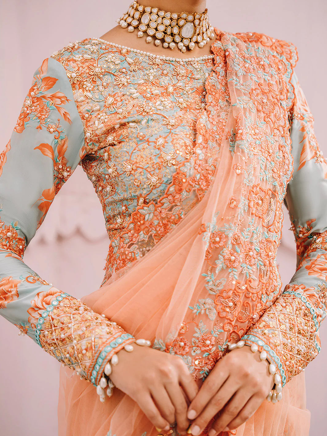 Heeriye By Faiza Faisal Unstitched Embroidered Silk Suit FF24H - Aroosa - Wedding Collection