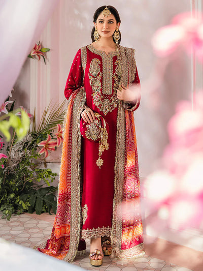 Heeriye By Faiza Faisal Unstitched Embroidered Silk Suit FF24H - Kaira - Wedding Collection