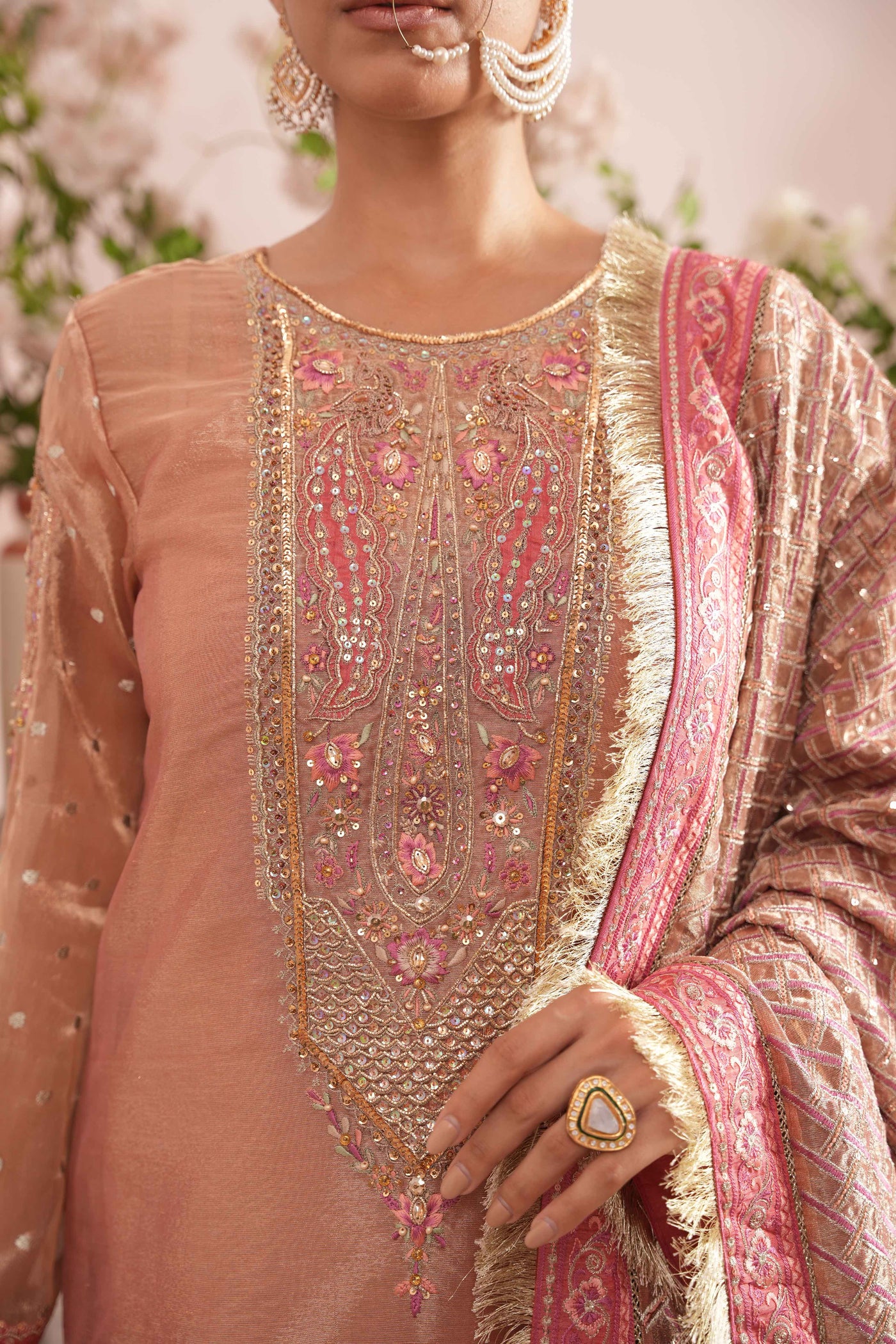 Heeriye By Faiza Faisal Unstitched Embroidered Masoori Suit FF24H - Noor - Wedding Collection