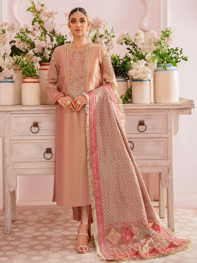 Heeriye By Faiza Faisal Unstitched Embroidered Masoori Suit FF24H - Noor - Wedding Collection