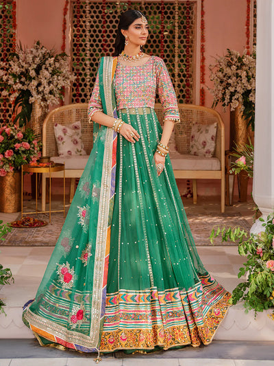 Heeriye By Faiza Faisal Unstitched Embroidered Silk Suit FF24H - Zaib-Un-Nisa - Wedding Collection