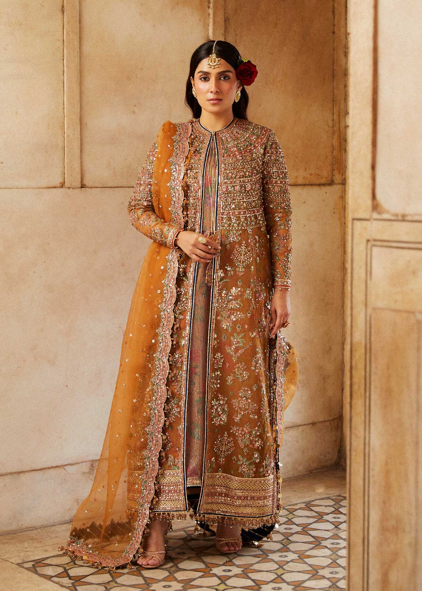 Hussain Rehar Stitched 3 Piece Embroidered Suit H24ELF - Zareena - Luxury Festive Collection