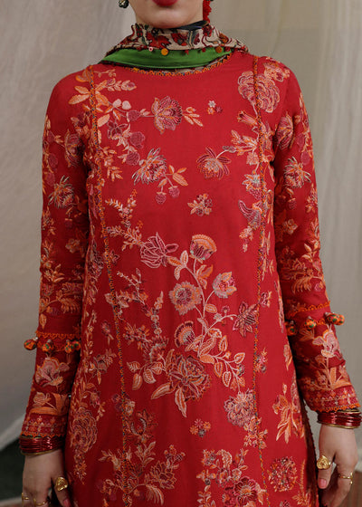 Hussain Rehar Unstitched 3 Piece Embroidered Lawn Suit - Berry - Spring / Summer Collection D & M COLLECTION AND NIZAMI JEWELRY