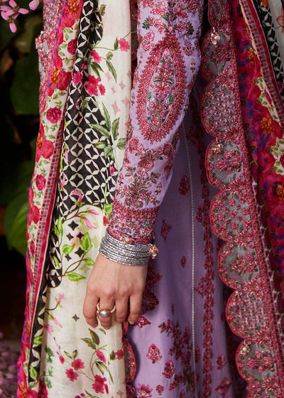 Hussain Rehar Stitched 3 Piece Embroidered Lawn Suit HRR24EL AYZEL - Luxury Collection