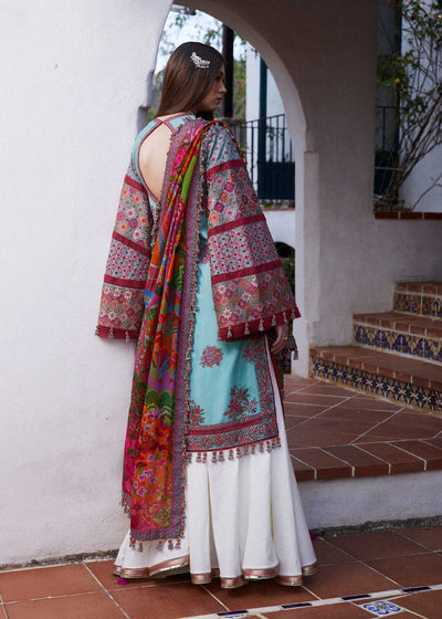 Hussain Rehar Stitched 3 Piece Embroidered Lawn Suit HRR24EL FLORET - Luxury Collection