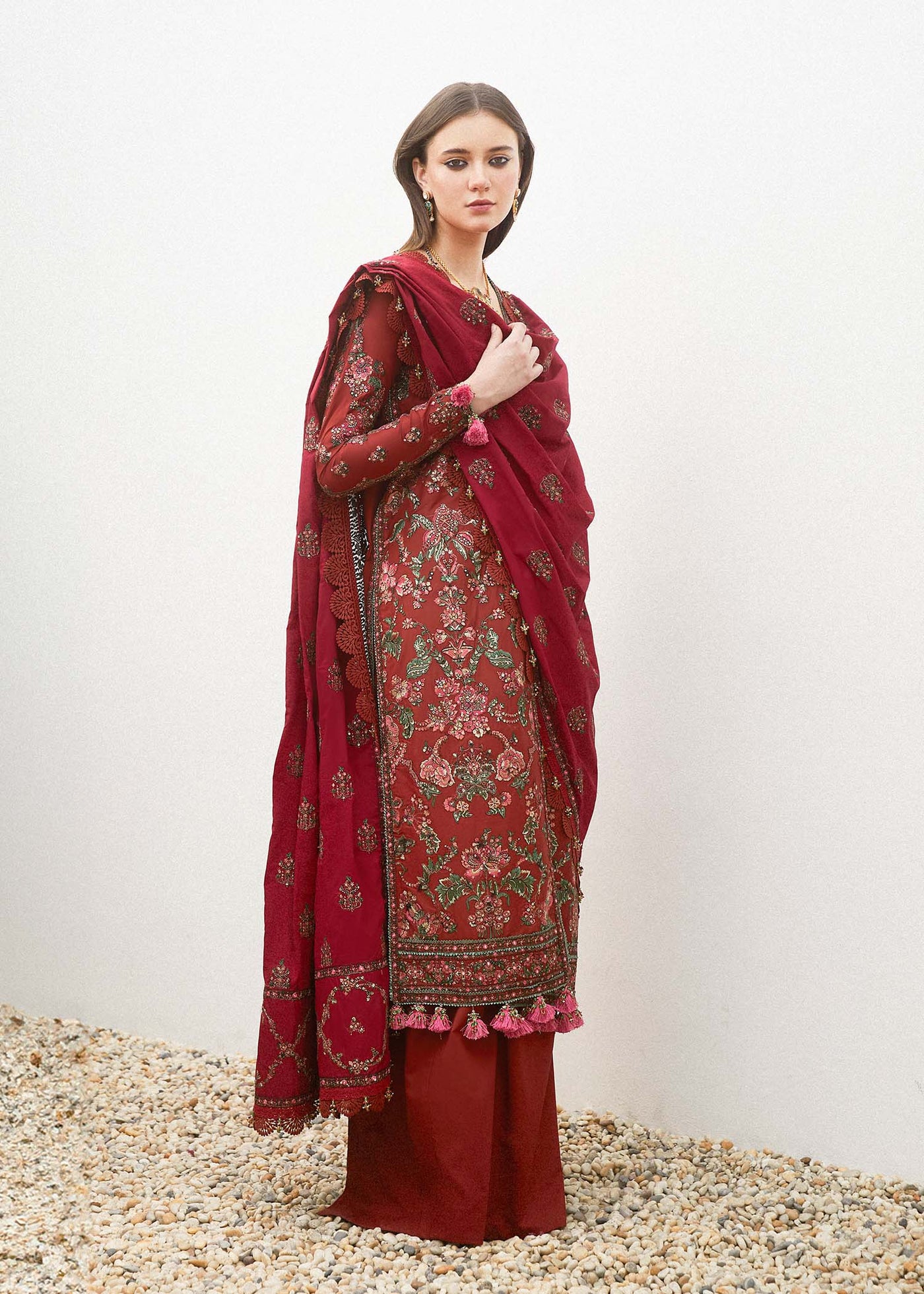 Hussain Rehar Stitched 3 Piece Embroidered Lawn Suit HRR24EL RUHI - Luxury Collection