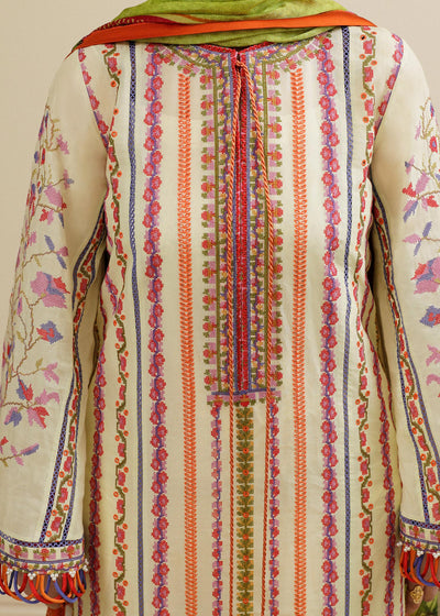 Hussain Rehar Unstitched 3 Piece Embroidered Lawn Suit - Haze - Spring / Summer Collection D & M COLLECTION AND NIZAMI JEWELRY