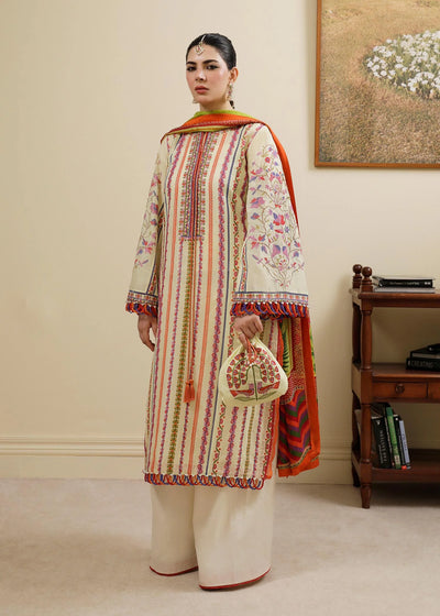 Hussain Rehar Unstitched 3 Piece Embroidered Lawn Suit - Haze - Spring / Summer Collection D & M COLLECTION AND NIZAMI JEWELRY