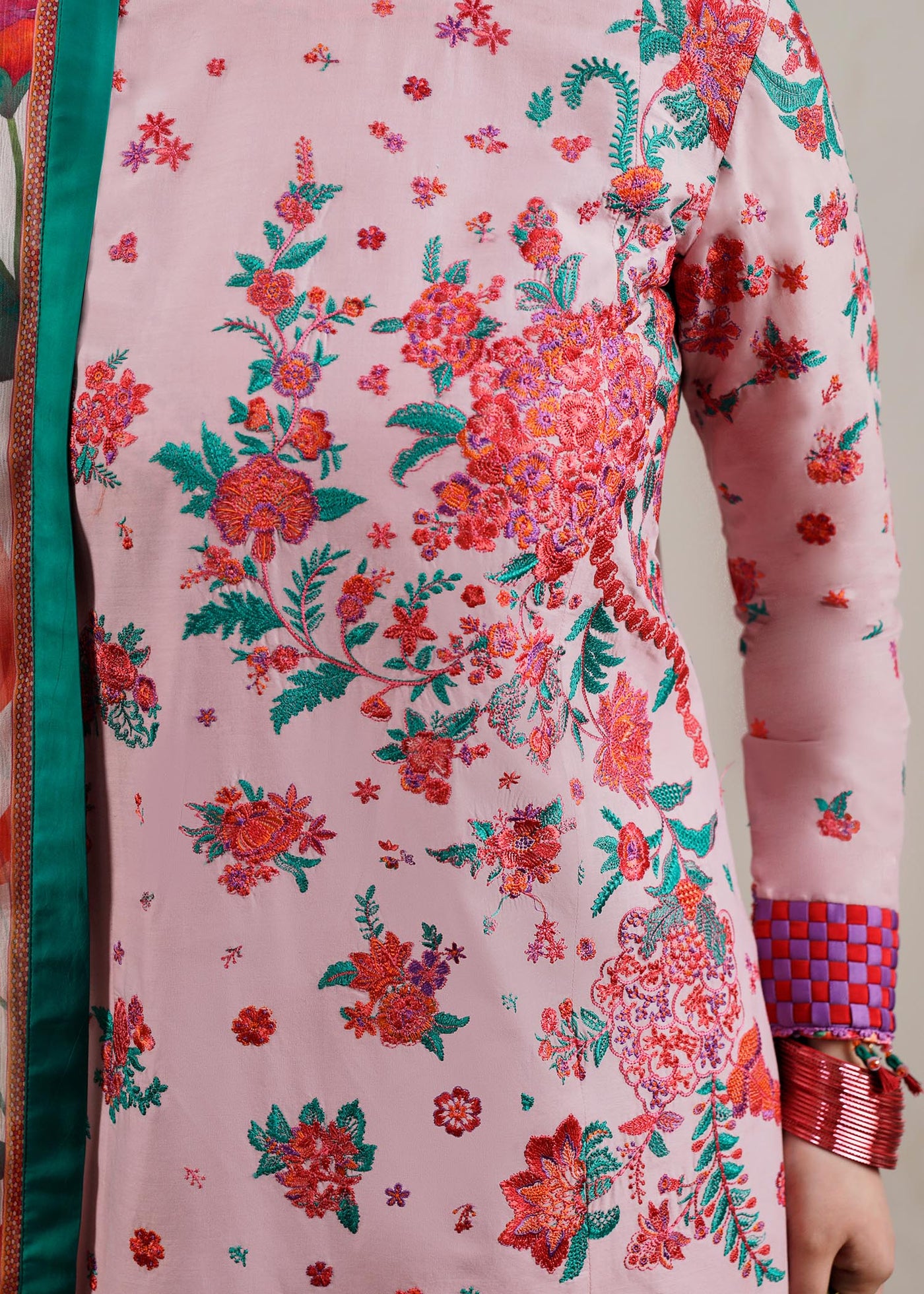 Hussain Rehar Unstitched 3 Piece Embroidered Lawn Suit - Paeonia - Spring / Summer Collection D & M COLLECTION AND NIZAMI JEWELRY