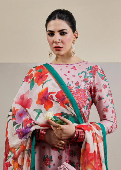 Hussain Rehar Unstitched 3 Piece Embroidered Lawn Suit - Paeonia - Spring / Summer Collection D & M COLLECTION AND NIZAMI JEWELRY