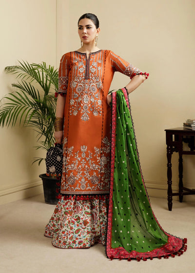 Hussain Rehar Unstitched 3 Piece Embroidered Lawn Suit - Stardust - Spring / Summer Collection D & M COLLECTION AND NIZAMI JEWELRY