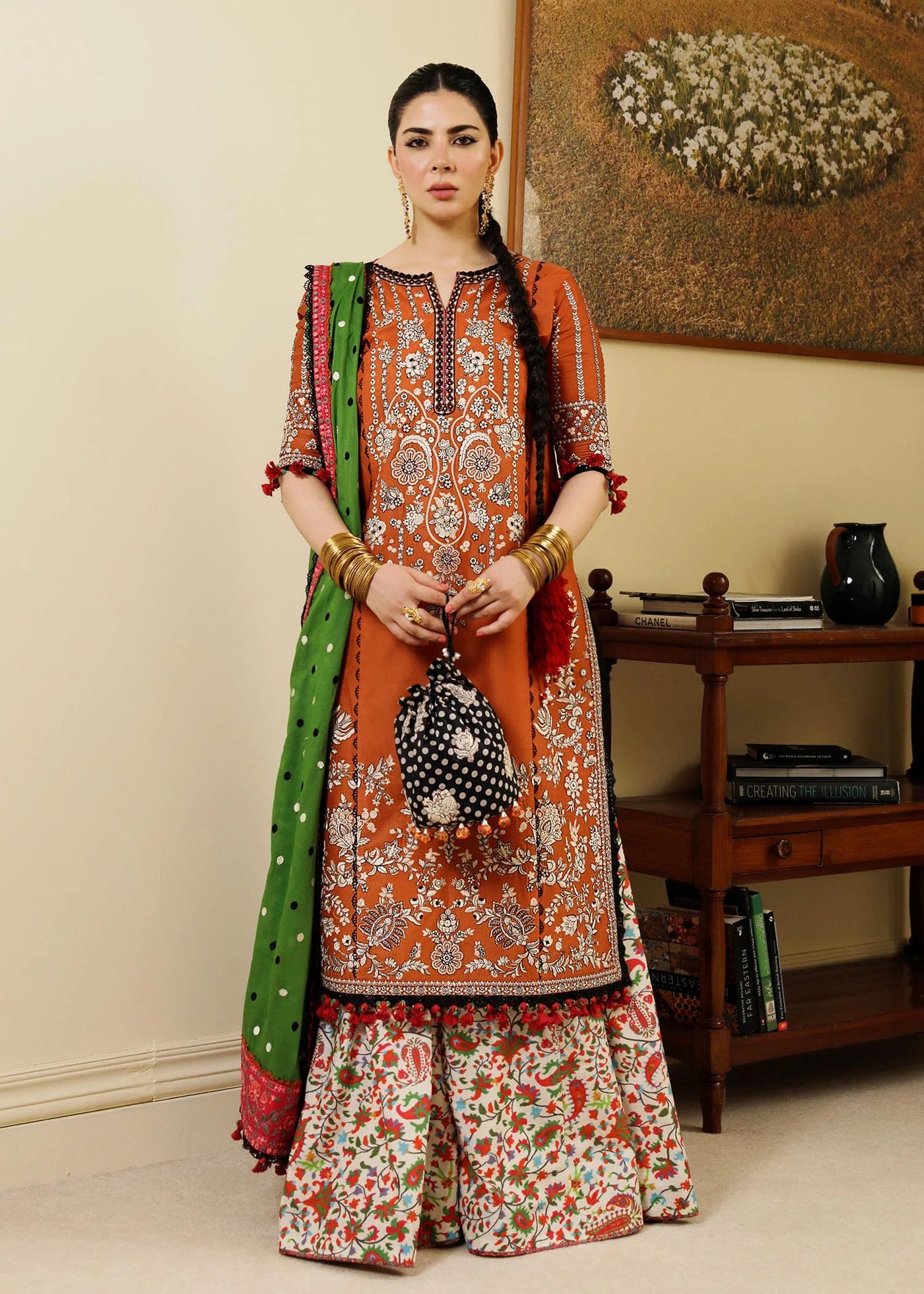 Hussain Rehar Unstitched 3 Piece Embroidered Lawn Suit - Stardust - Spring / Summer Collection D & M COLLECTION AND NIZAMI JEWELRY