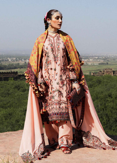 Hussain Rehar Unstitched 3 Piece Embroidered Karandi Suit HR23EKW - Calla lily - Winter Collection