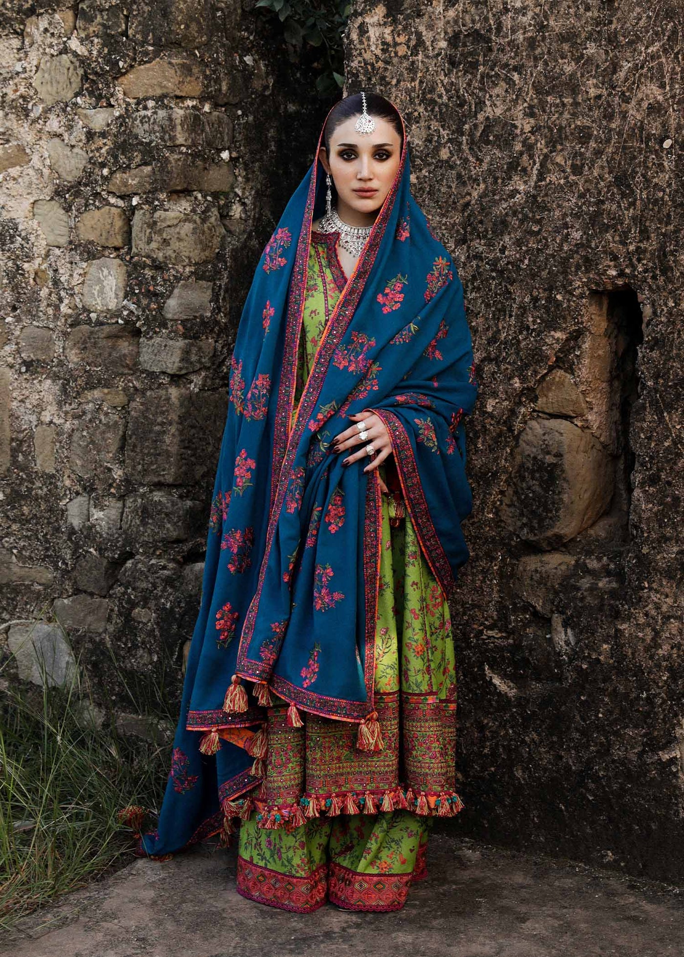 Hussain Rehar Unstitched 3 Piece Embroidered Karandi Suit HR23EKW - Corral - Winter Collection