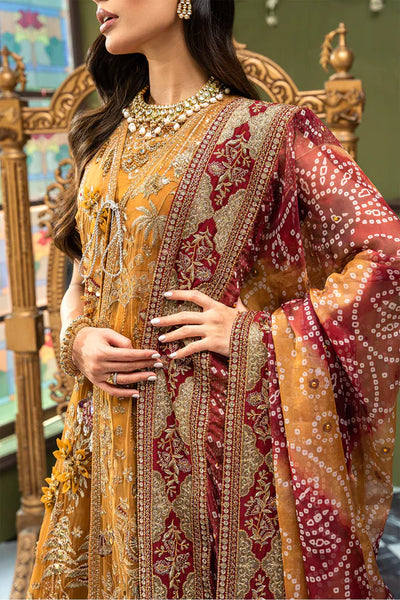 Jhoomro By Nureh Unstitched 4 Piece Embroidered Chiffon Suit JHNU23 NL-52 Zawiya - Luxury Formal Collection