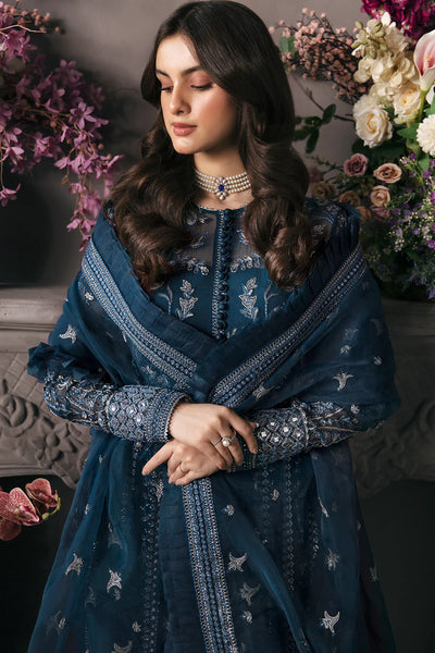 La Fuchsia By Afrozeh Unstitched 3 Piece Embroidered Chiffon Suit LFSAF23 ALF-23-V1-02 Yale - Luxury Formal Collection