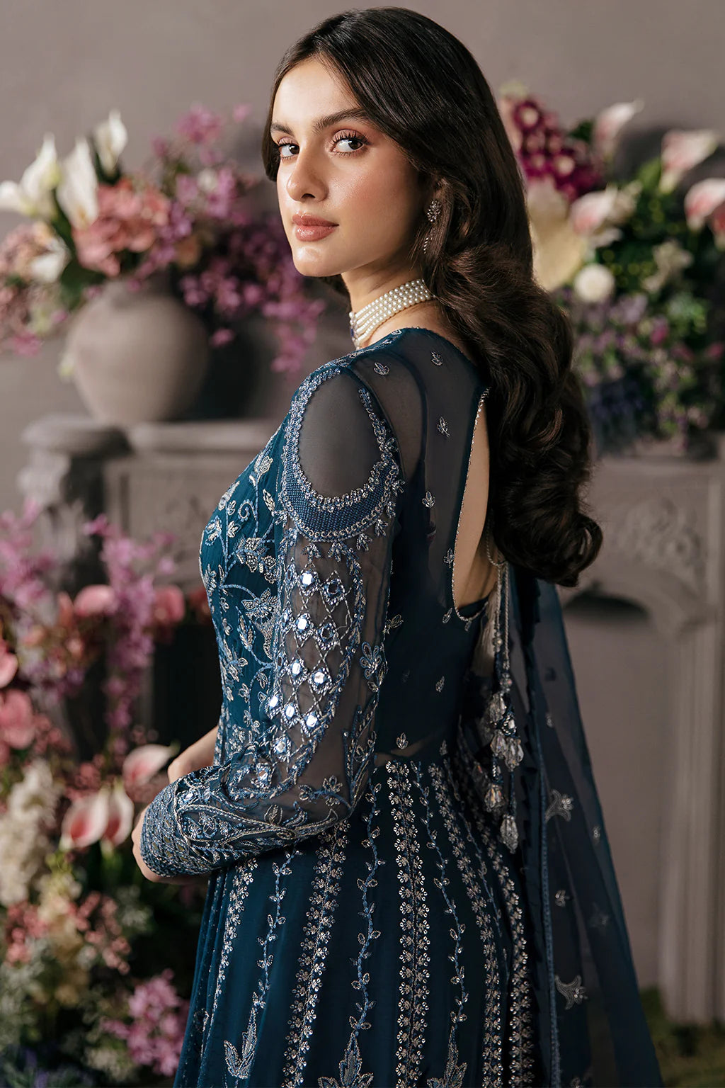 La Fuchsia By Afrozeh Unstitched 3 Piece Embroidered Chiffon Suit LFSAF23 ALF-23-V1-02 Yale - Luxury Formal Collection