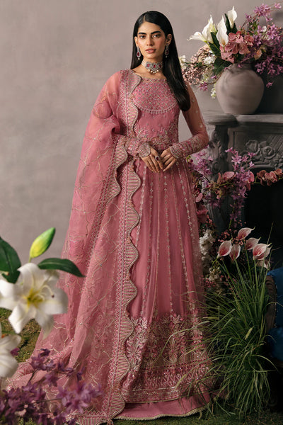 La Fuchsia By Afrozeh Unstitched 3 Piece Embroidered Net Suit LFSAF23 ALF-23-V1-01 Salmon - Luxury Formal Collection