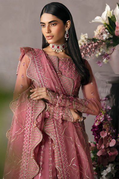 La Fuchsia By Afrozeh Unstitched 3 Piece Embroidered Net Suit LFSAF23 ALF-23-V1-01 Salmon - Luxury Formal Collection