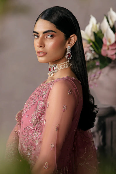 La Fuchsia By Afrozeh Unstitched 3 Piece Embroidered Net Suit LFSAF23 ALF-23-V1-01 Salmon - Luxury Formal Collection