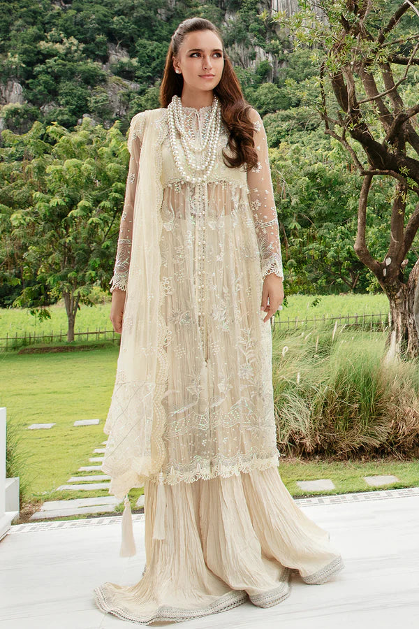 Luminous By Saad Shaikh Unstitched 4 Piece Embroidered Net Suit SSK23L Oai - Formal Collection