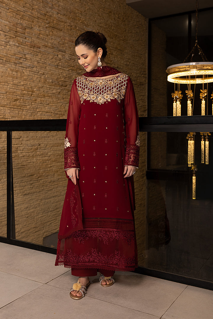 Luxe By Azure Stitched 3 Pc Embroidered Suit LA-101 Mookaite - Wedding Collection D & M COLLECTION AND NIZAMI JEWELRY