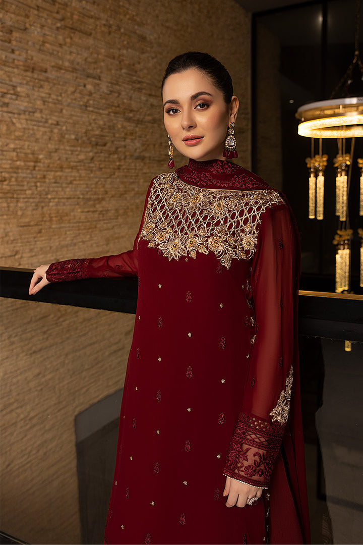 Luxe By Azure Stitched 3 Pc Embroidered Suit LA-101 Mookaite - Wedding Collection D & M COLLECTION AND NIZAMI JEWELRY